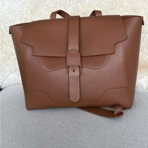 Elegant Brown Leather Tote Bag